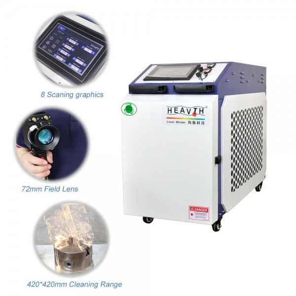 CleanPro2000CW Water Cooling Fiber Laser Rust Paint Remove Less Damage Cleaning Machine